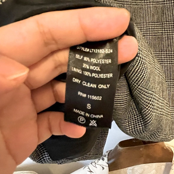 Wool blend coat gray houndstooth checkered - Picture 4 of 4